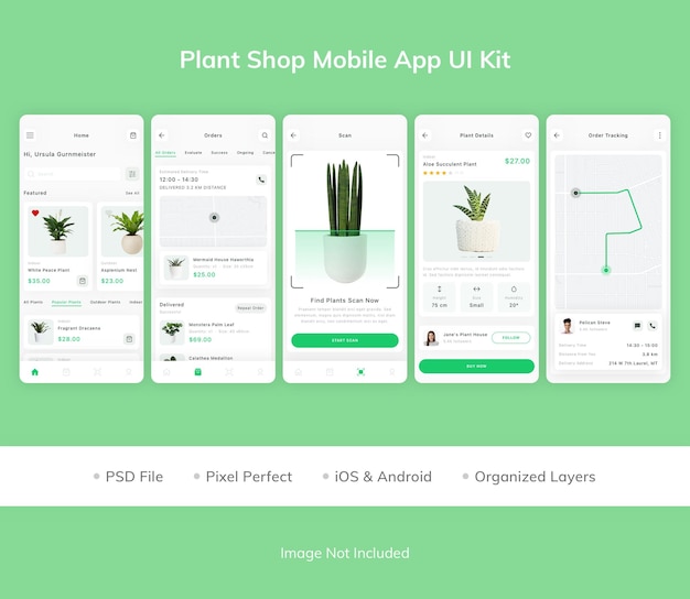 Plant shop mobiele app ui kit