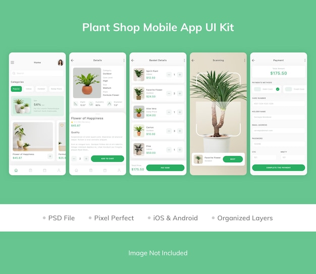 Plant shop mobiele app ui kit