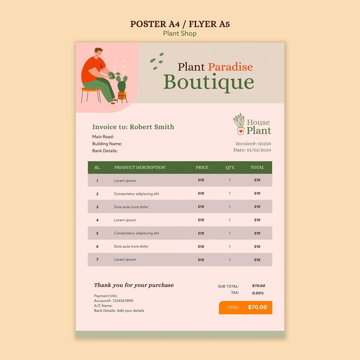 PSD 植物店ポスターテンプレート