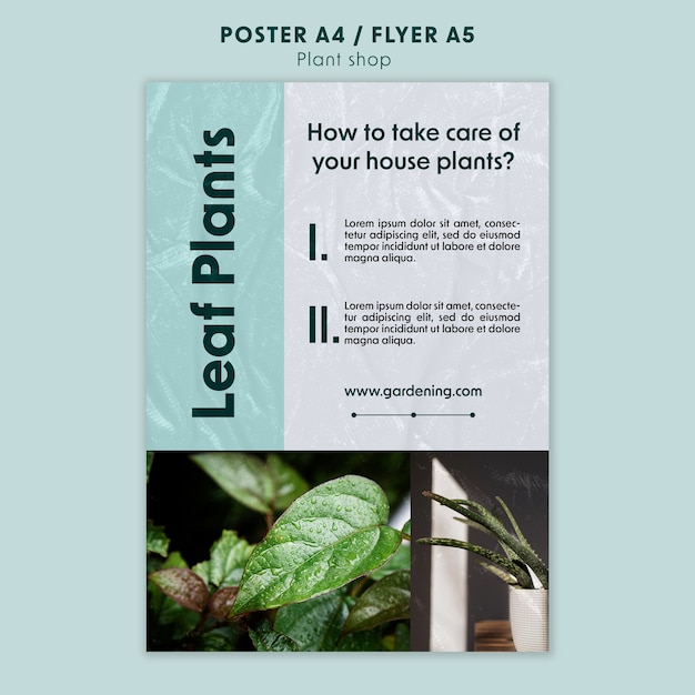 Plant shop poster template