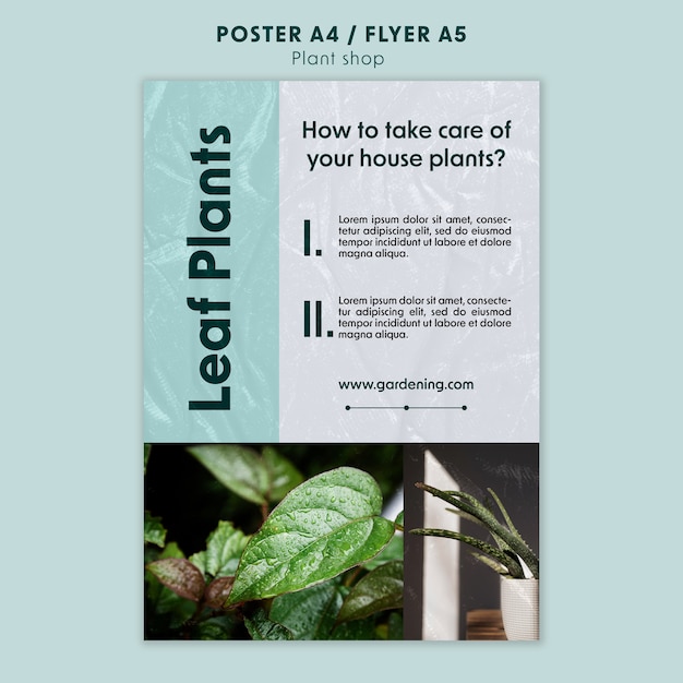 PSD plant shop poster template