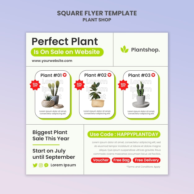 PSD plant shop template design