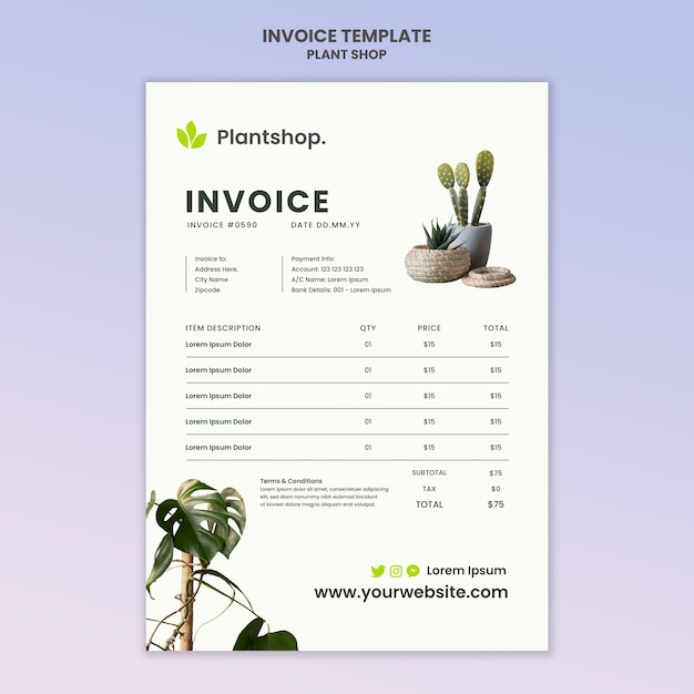 PSD plant shop template design