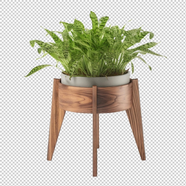 Plant stand isolated on transparent background Generative AI