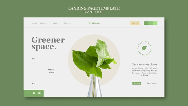 PSD plant store landing page template