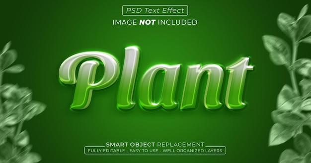 Plant tekst bewerkbaar 3d groene stijl teksteffect