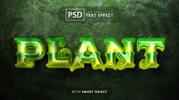 PSD 식물 텍스트 편집 가능한 3d 글꼴 효과