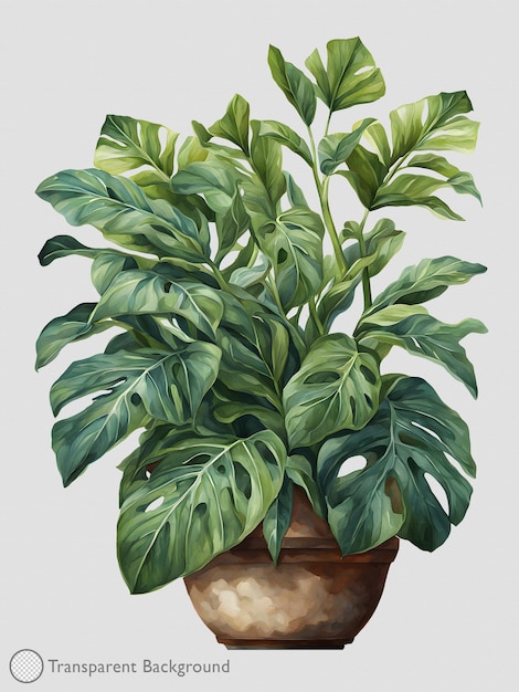 PSD plant watercolor illustration