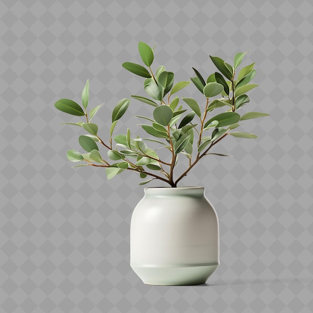 PSD a plant in a white vase with a green plant in it