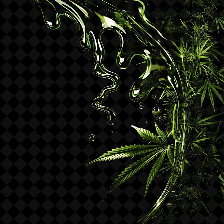 PSD a plant with green leaves and a black background with a black background