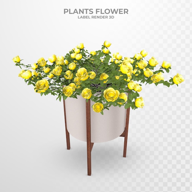 Planten binnen bloem 3D-rendering