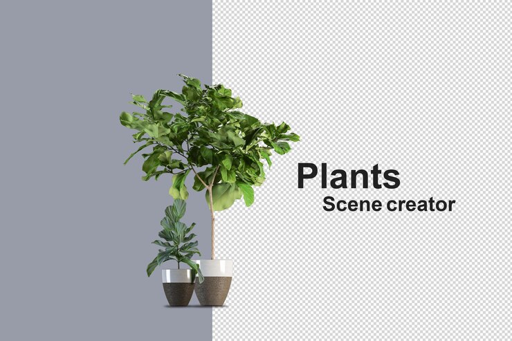 植物の木のモックアップ3Dレンダリング分離レンダリング