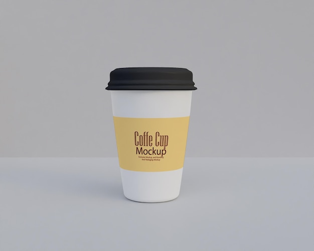 Mockup di tazza di caffè 3d di plastica realistica