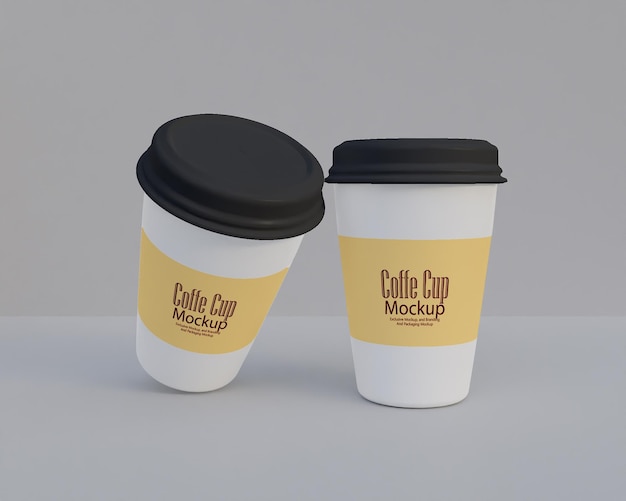 Plasctics realestics 3d coffe cup mockup