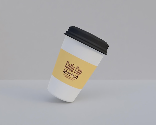 Mockup di tazza di caffè 3d di plastica realistica