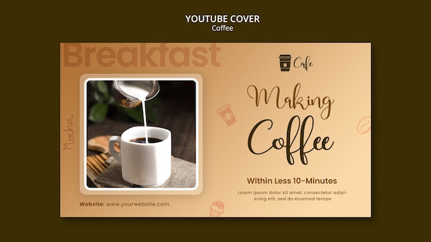 Płaska Etykieta Kawy Okładka Youtube