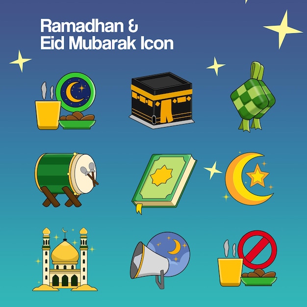 Płaska ikona Ramadanu