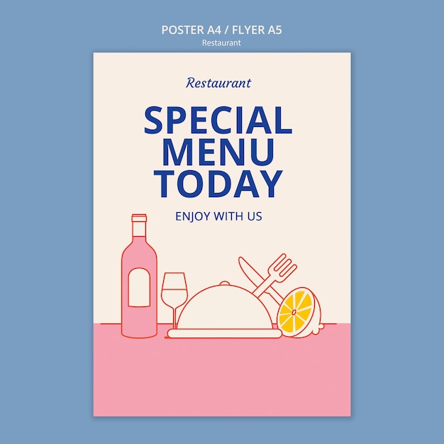 Płaska konstrukcja szablonu restauracji