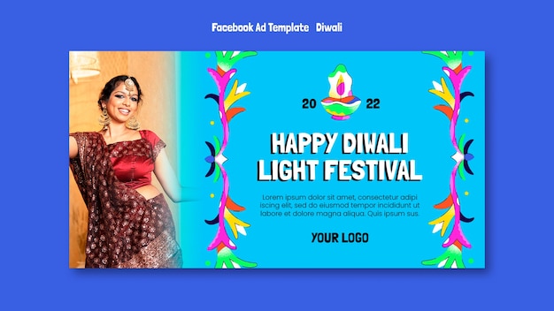 Płaski szablon festiwalu diwali