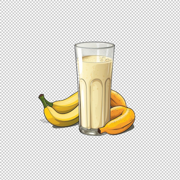 PSD płaskie logo banana milk izolowane izolowane tło