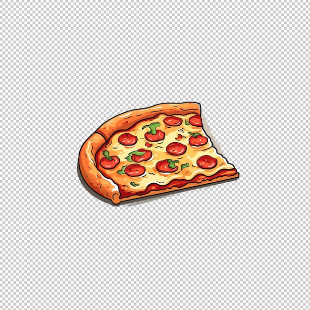 PSD płaskie logo pizza z odizolowanym tłem h