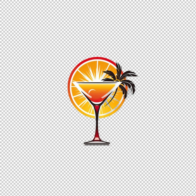 Płaskie Logo Tequila Sunrise Odizolowane Tło