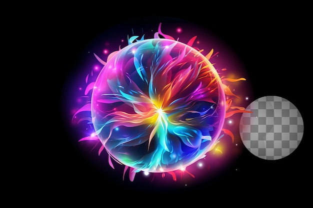 PSD plasma ball on isolated on transparent background