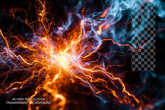 PSD plasma energy glowing light effect on transparent background