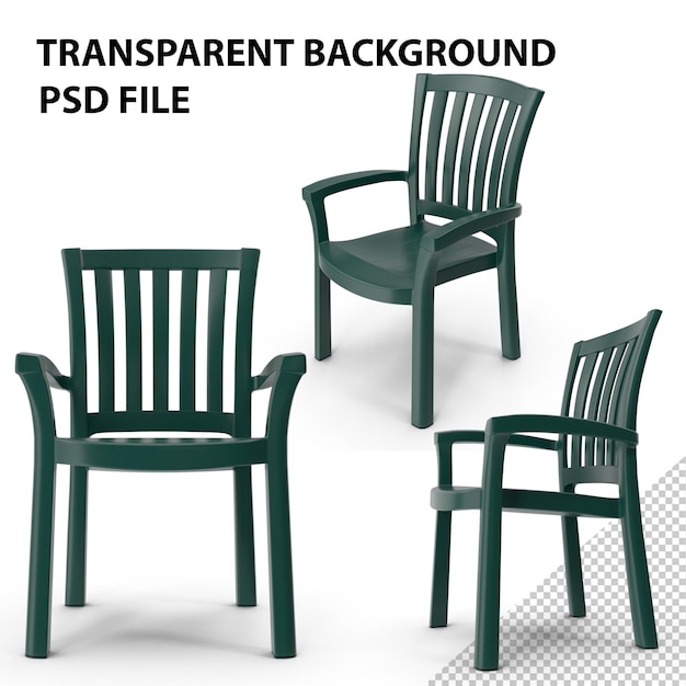 PSD plastic armchair green png