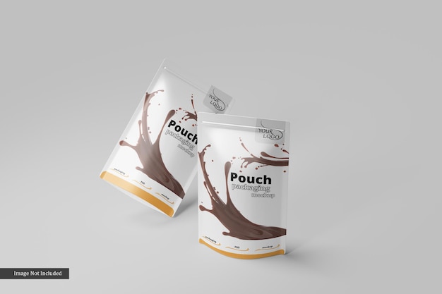 Plastic bag, foil pouch bag packaging mockup