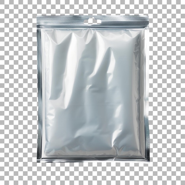 PSD plastic bag packaging on transparent background