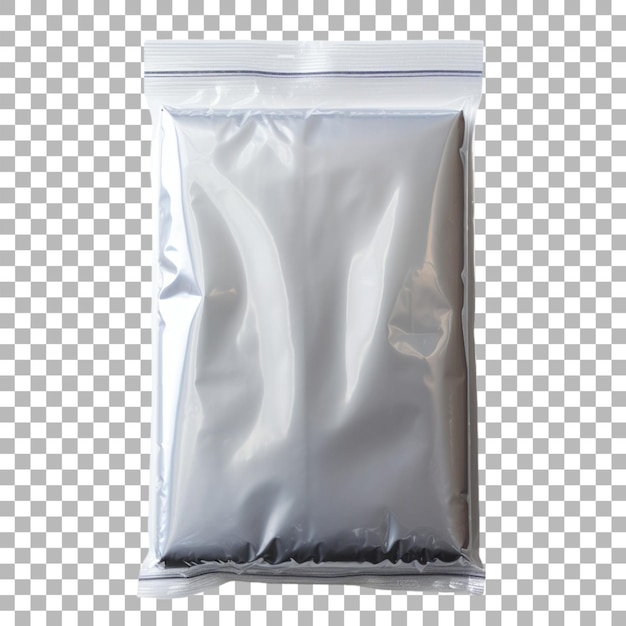 PSD plastic bag packaging on transparent background