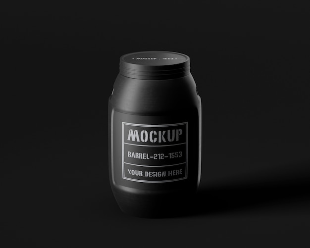 Plastic barrel mockup design