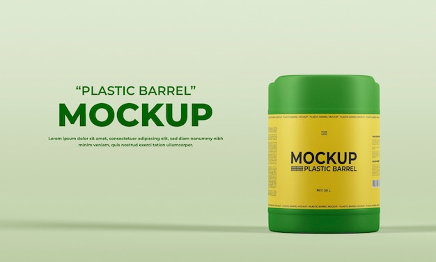 PSD plastic barrel mockup