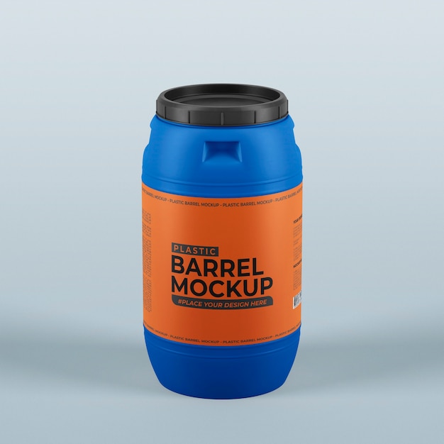 PSD plastic barrel mockup