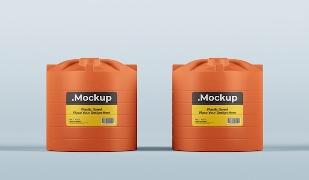 PSD plastic barrel mockup