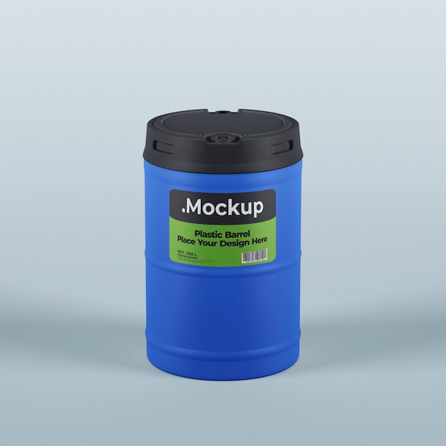 Plastic barrel mockup