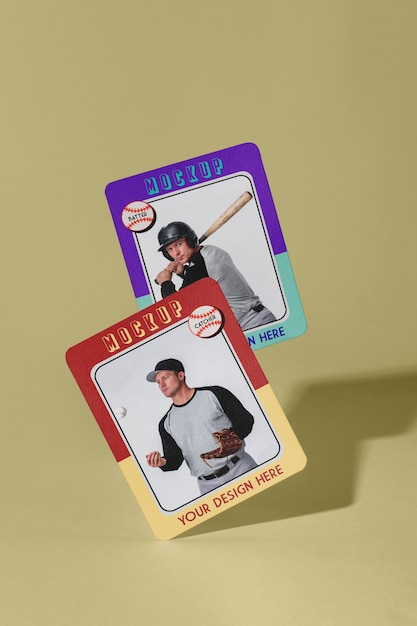 PSD plastic baseball card mock-up design