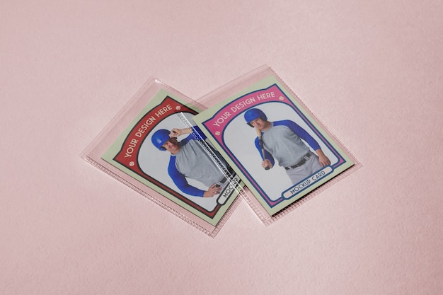 PSD plastic baseball card mock-up design