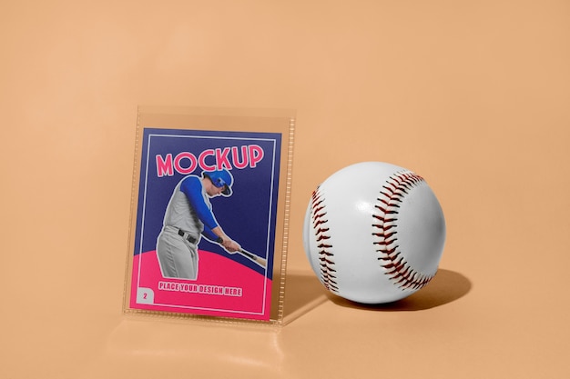 PSD plastic baseball card mock-up design