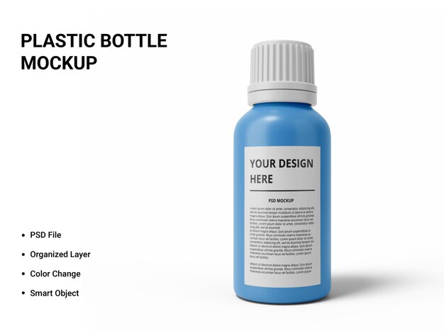 Plastic bottle mockup design isolated