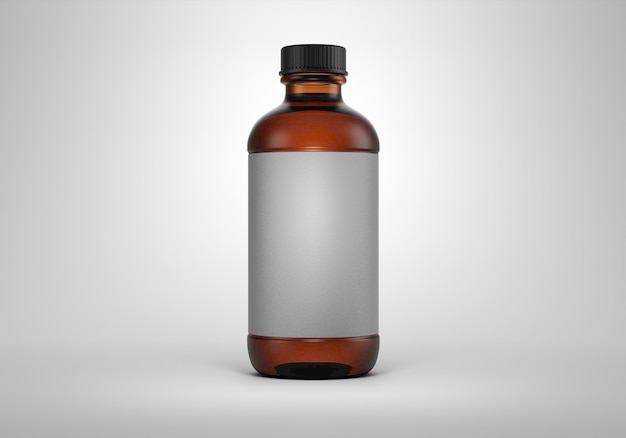 PSD mockup di bottiglia di plastica supplemento medico