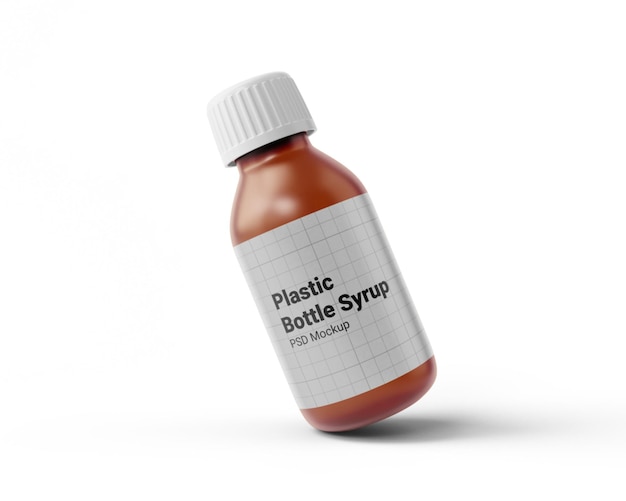 Plastic bottle syrup mockup