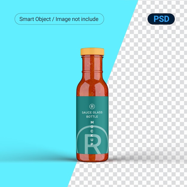 Plastic Bottle with Sauce Mockup