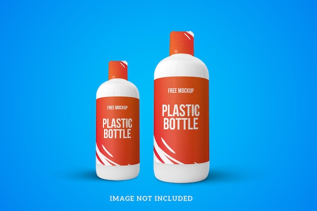 Plastic bottles free editable mockup