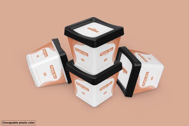 plastic box mockup