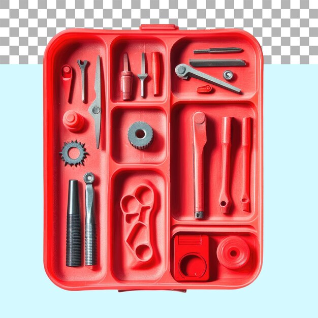 Plastic box tool on alpha transparent isolated on white background PNG cut out file clapping path