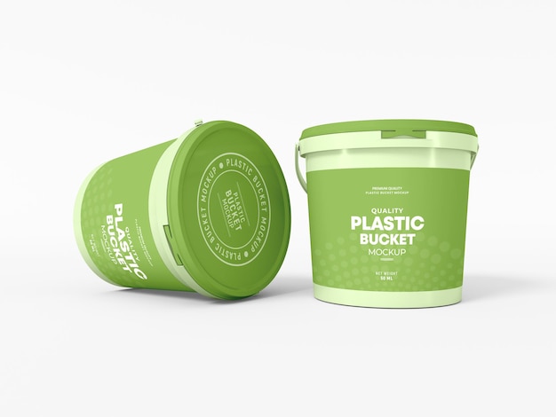 PSD mockup di imballaggio per secchio di plastica