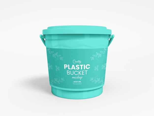 Mockup di imballaggio per secchio di plastica