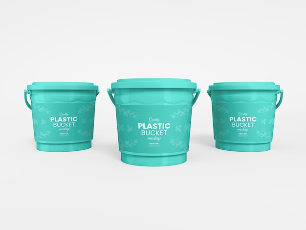 PSD mockup di imballaggio per secchio di plastica